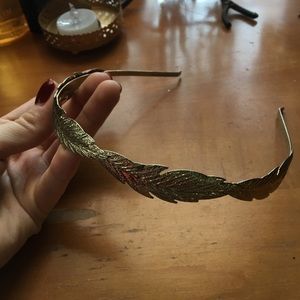 Gold Feather Headband